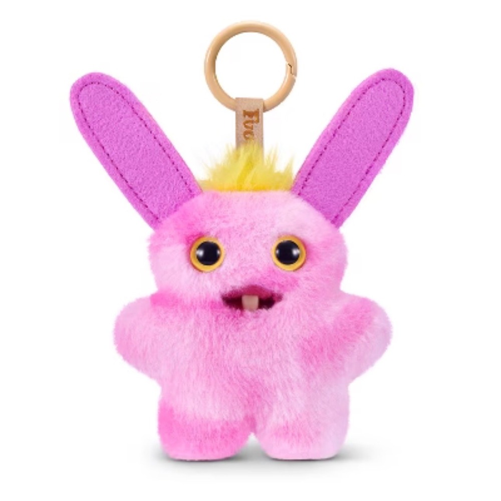 ZURU‎ Fuggler Rabid Rabbit Plush Keychain Pink Fuzzy Monster